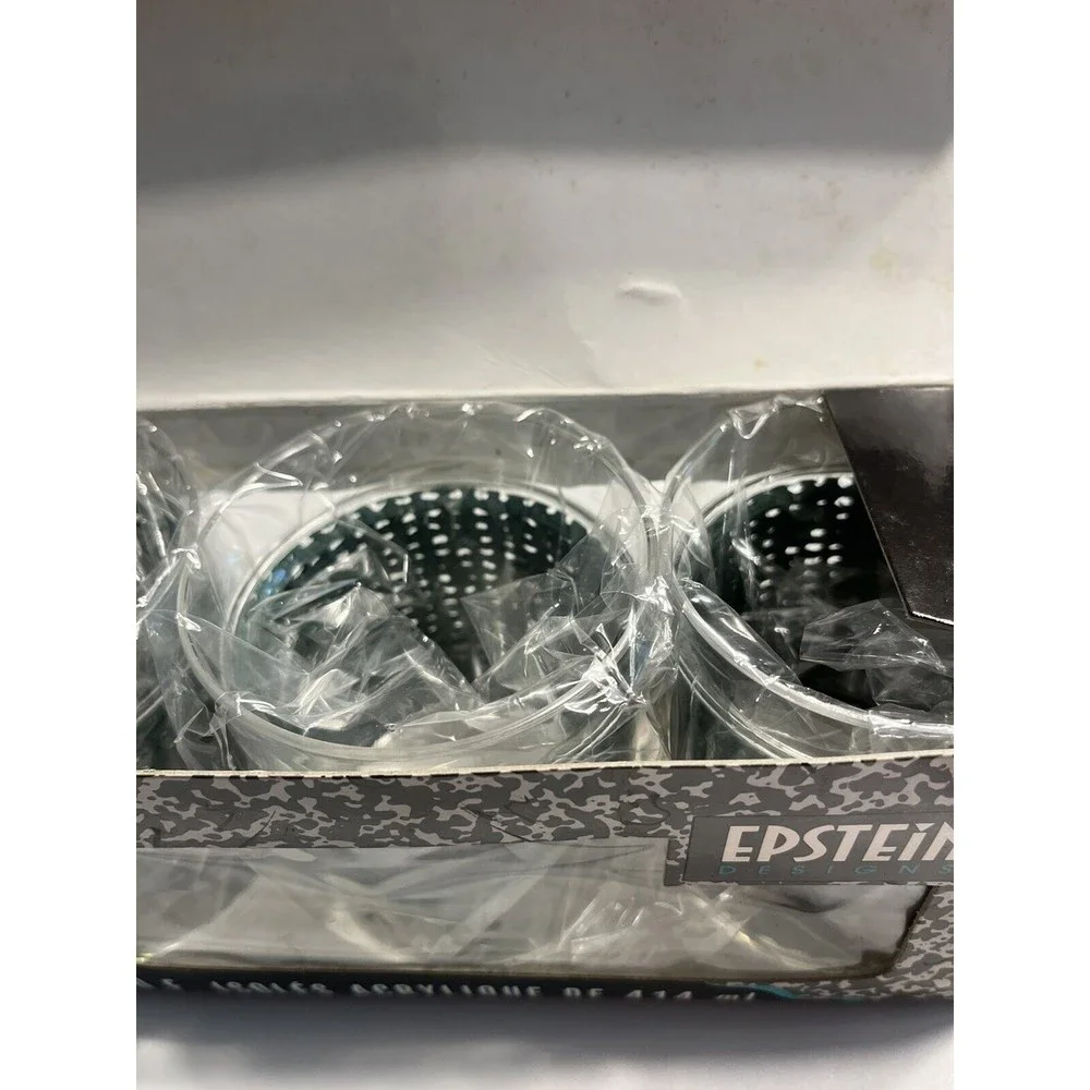 NOS - Vintage 1991 ~ Set of 4 Epstein Designs Acrylic 14oz Drinking Glasses